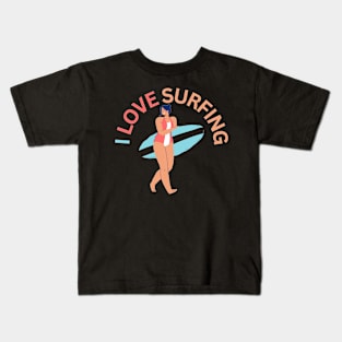 i love surfing Kids T-Shirt